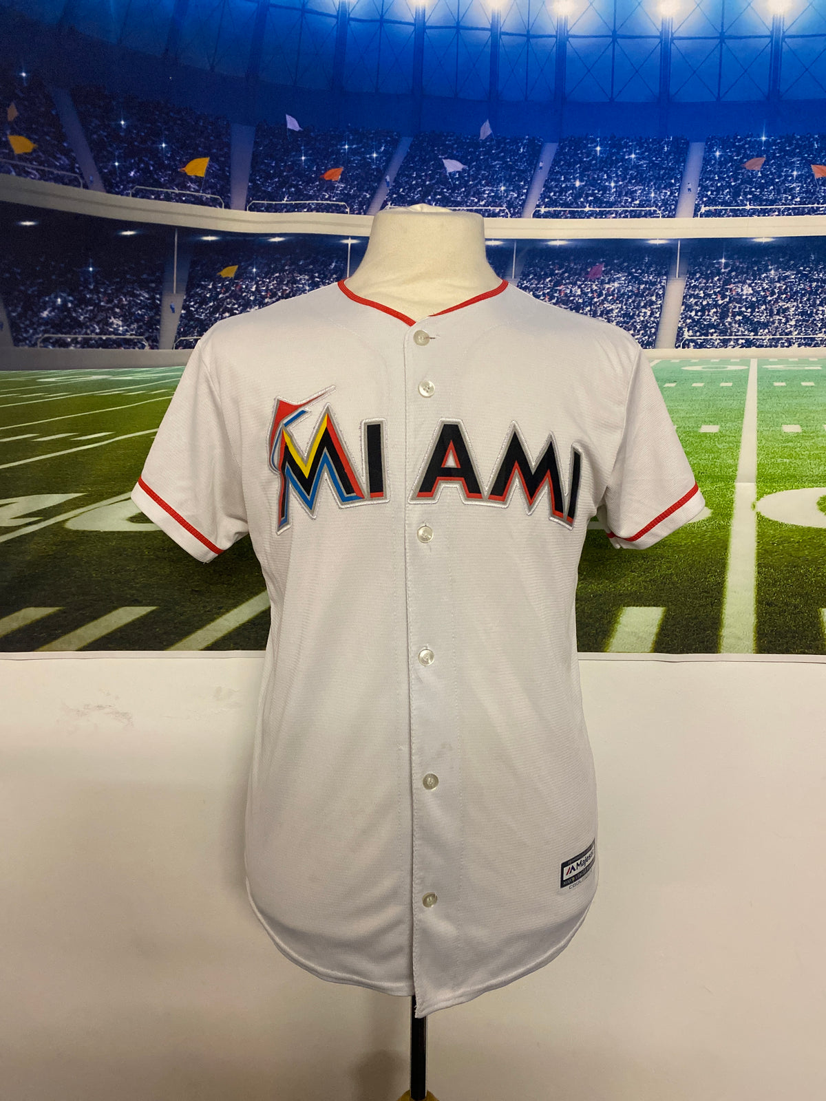 MLB Majestic Cool Base Miami Marlins Youth Baseball Jersey #7 Kartier