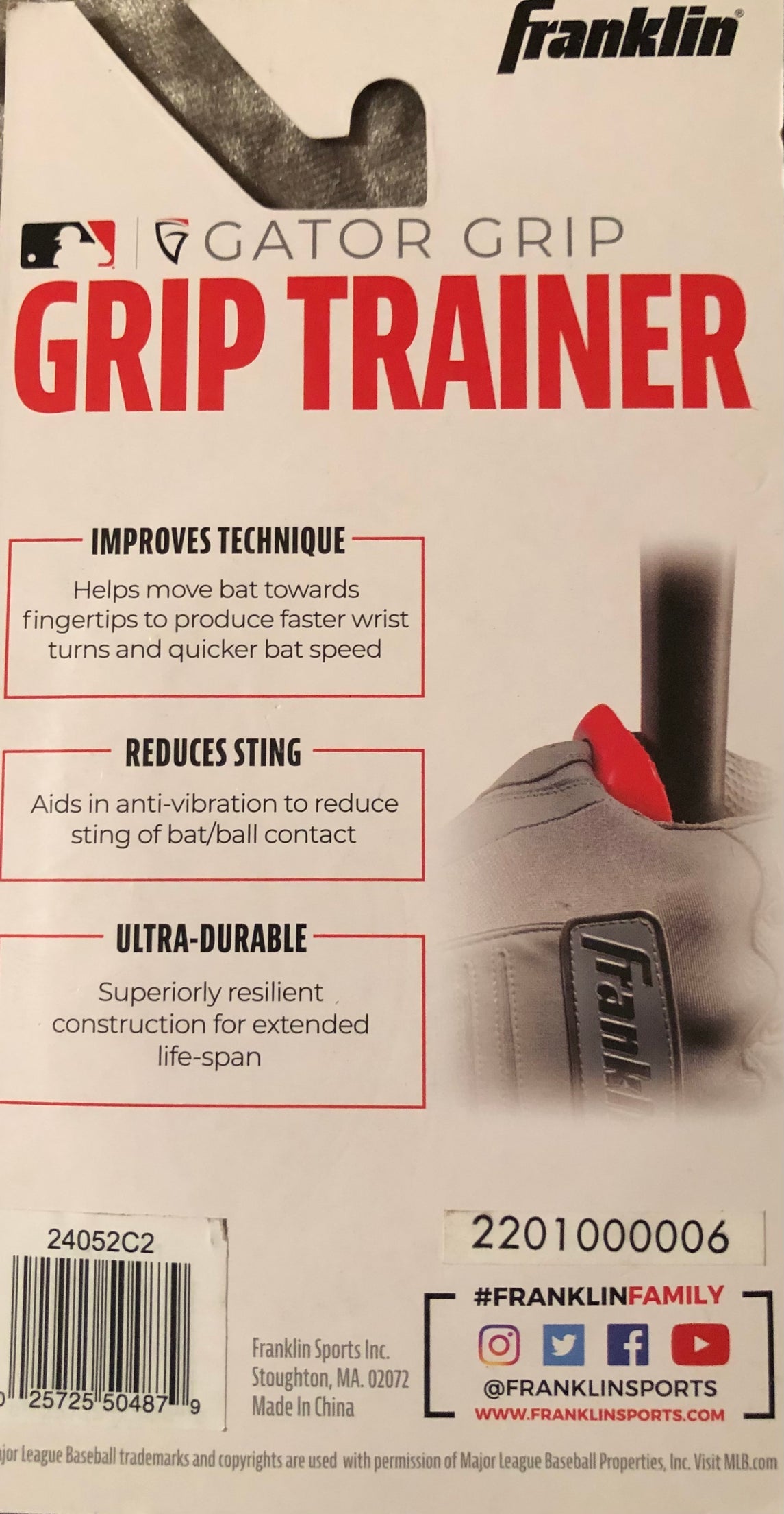 Franklin Gator Grip Baseball Bat Grip Trainer